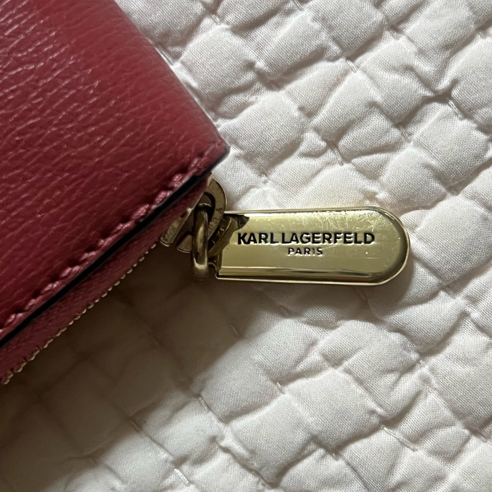 Karl Lagerfeld Pink Wallet with Gold Accents - Picture 2 of 3